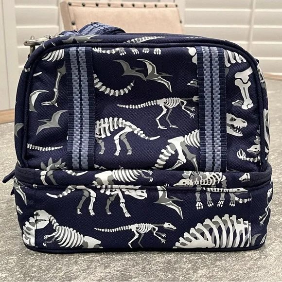 PBK Mackenzie Navy Dinosaur Bones Glow-in-the-Dark Dual Compartment Lunchbox - Picture 4 of 10